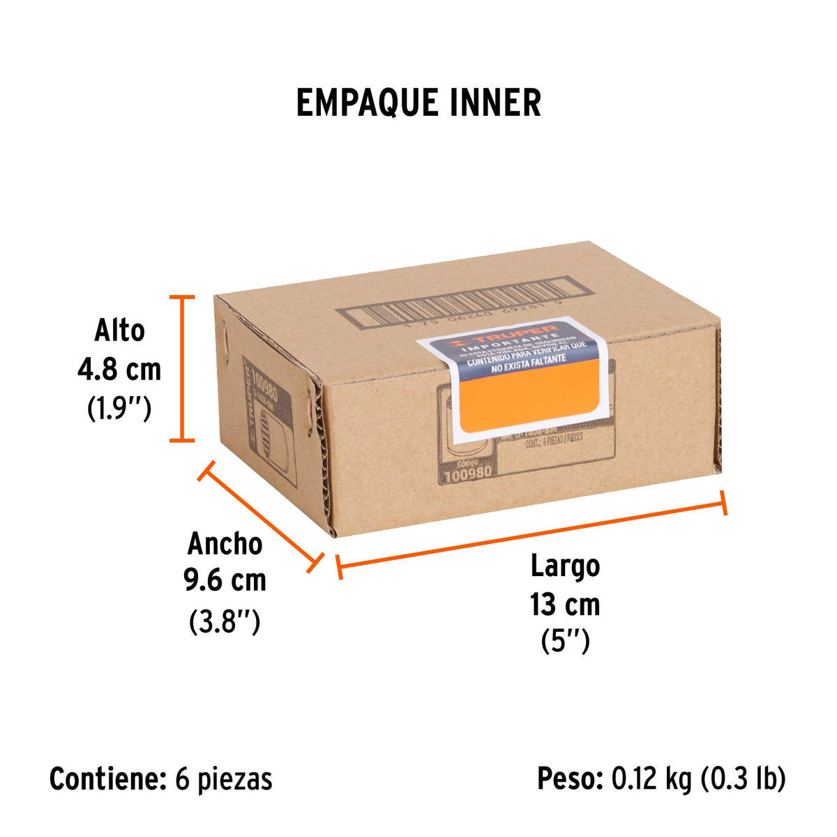 Dado de 8 mm, 12 puntas, cuadro 1/4', TRUPER, Truper, SKU 100980 — vista 6