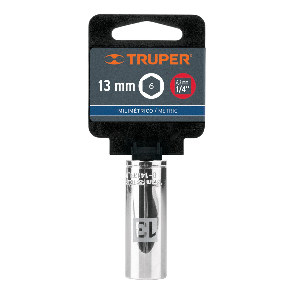 Dado largo de 13 mm 6 puntas cuadro 1/4' TRUPER — foto oficial 2