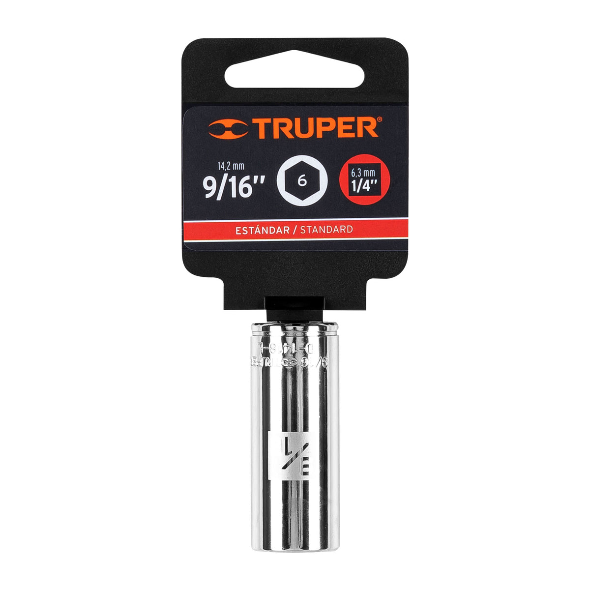 Dado largo de 9/16' 6 puntas cuadro 1/4' TRUPER — foto oficial 2