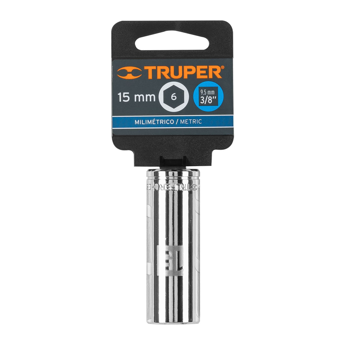 Dado largo de 15 mm 6 puntas cuadro 3/8' TRUPER — foto oficial 2