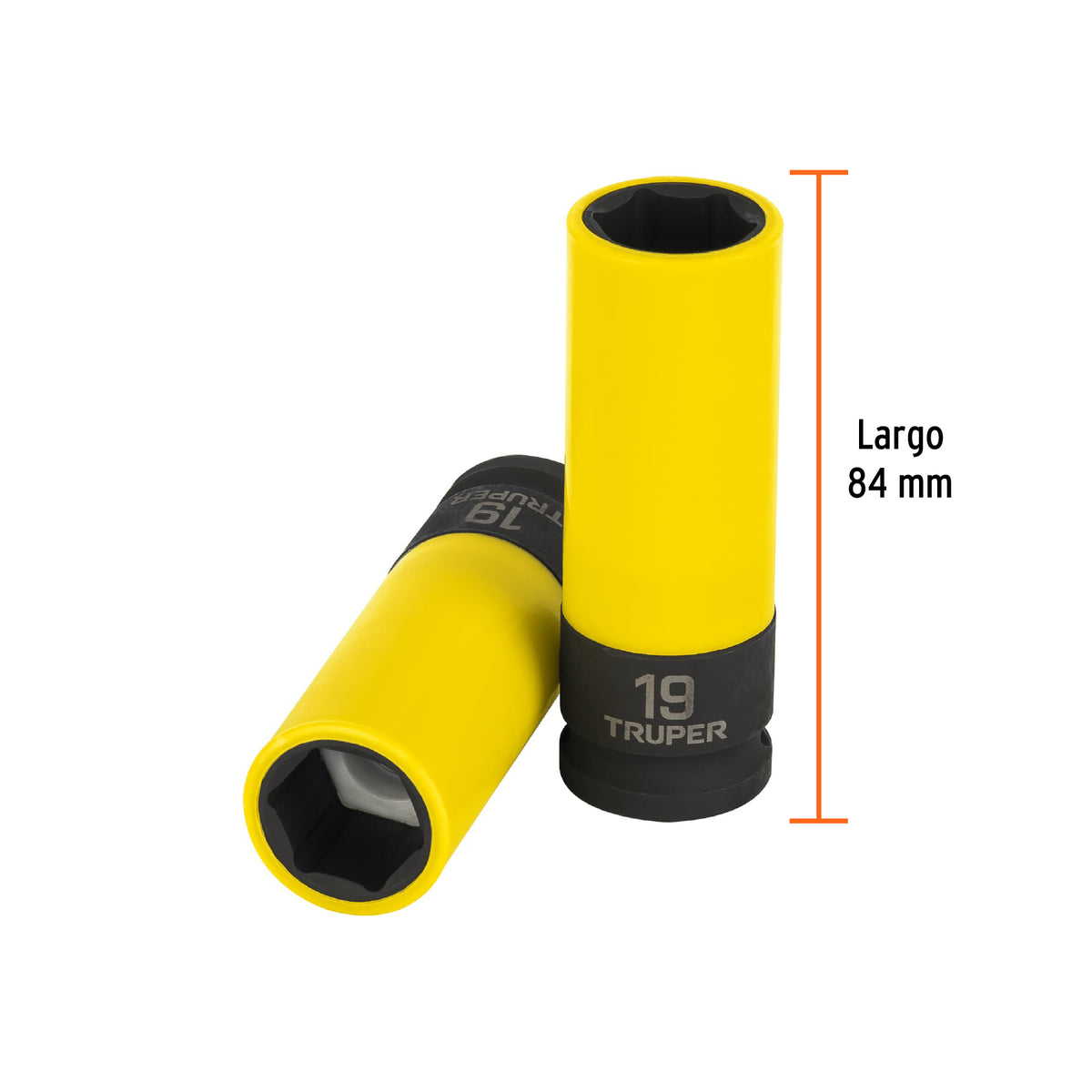 Dado largo impacto prot. plást. 19 mm, 6 puntas, cuadro 1/2', Truper, SKU 100931 — vista 4