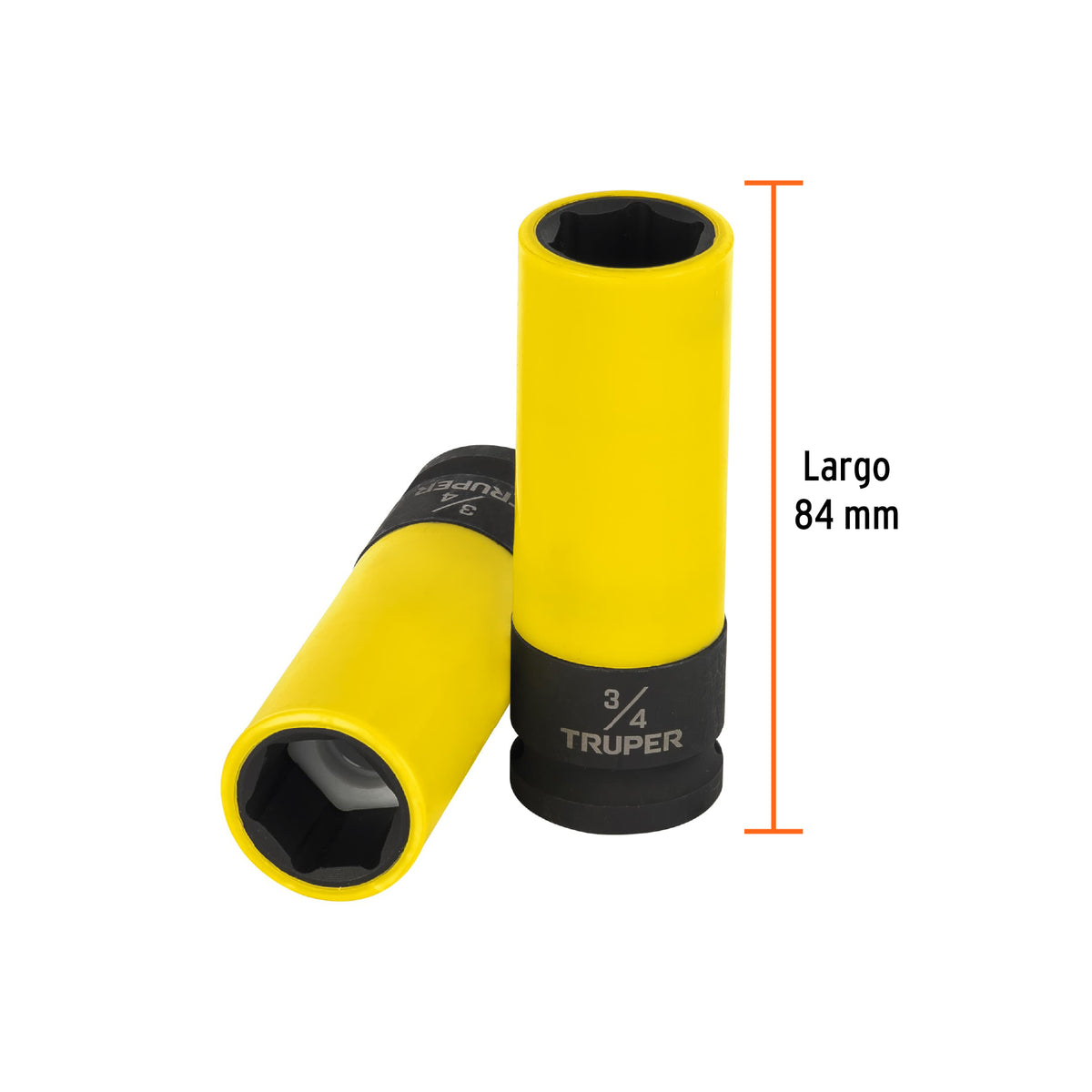 Dado largo impacto prot. plást. 3/4', 6 puntas, cuadro 1/2', Truper, SKU 100927 — vista 4