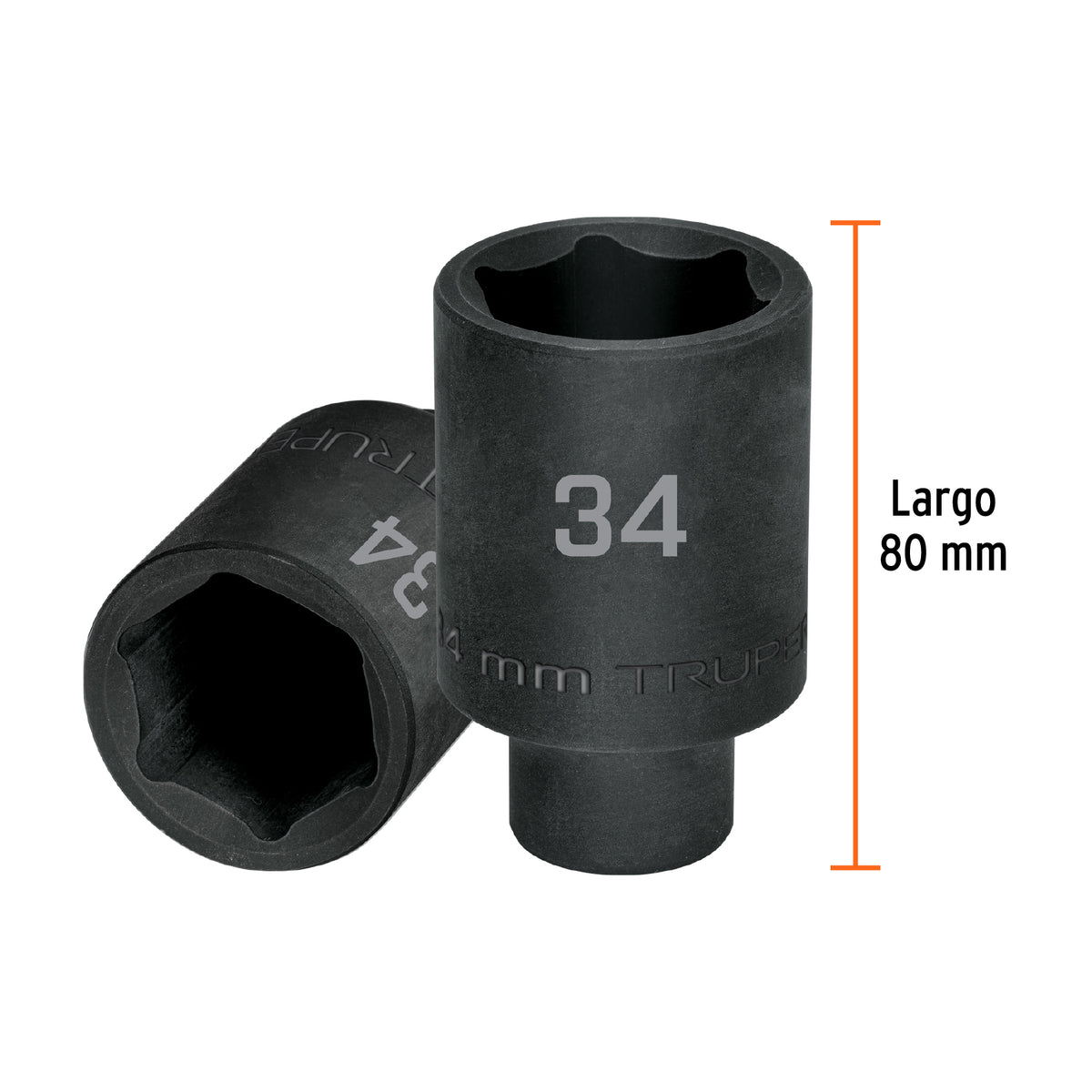 Dado largo impacto de 34 mm, 6 puntas, cuadro 1/2', TRUPER, Truper, SKU 103193 — vista 4