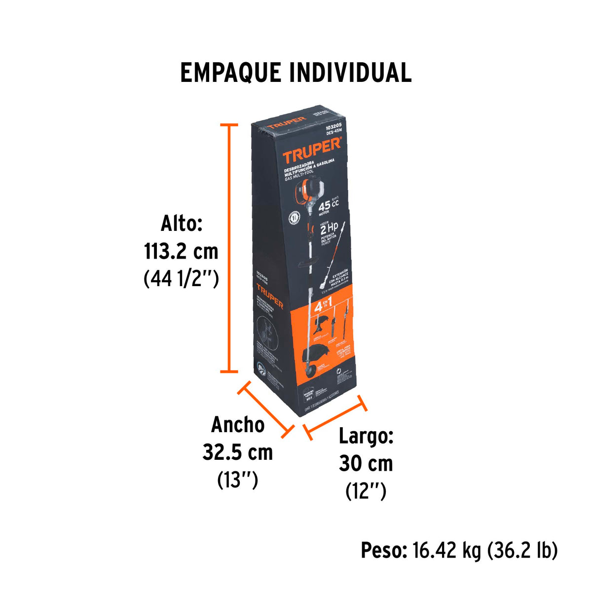 Desbrozadora multifuncional 4 en 1, a gasolina 45 cc, TRUPER, Truper, SKU 103205 — vista 5