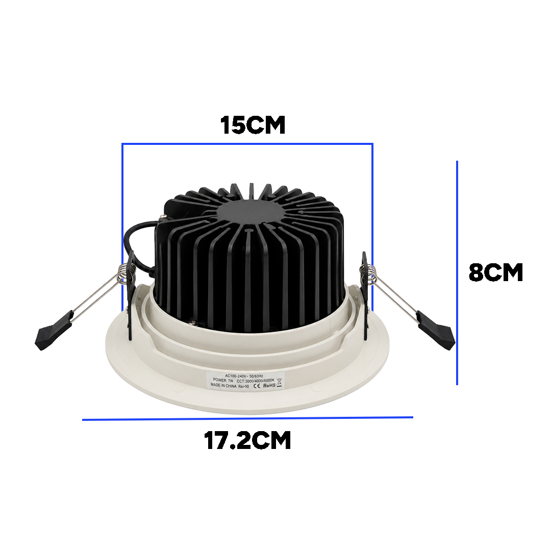 Spot Techo Empotrable Dirigible Cob Led Luz Cálida 24W 90-277V 30K DLC24W172WW