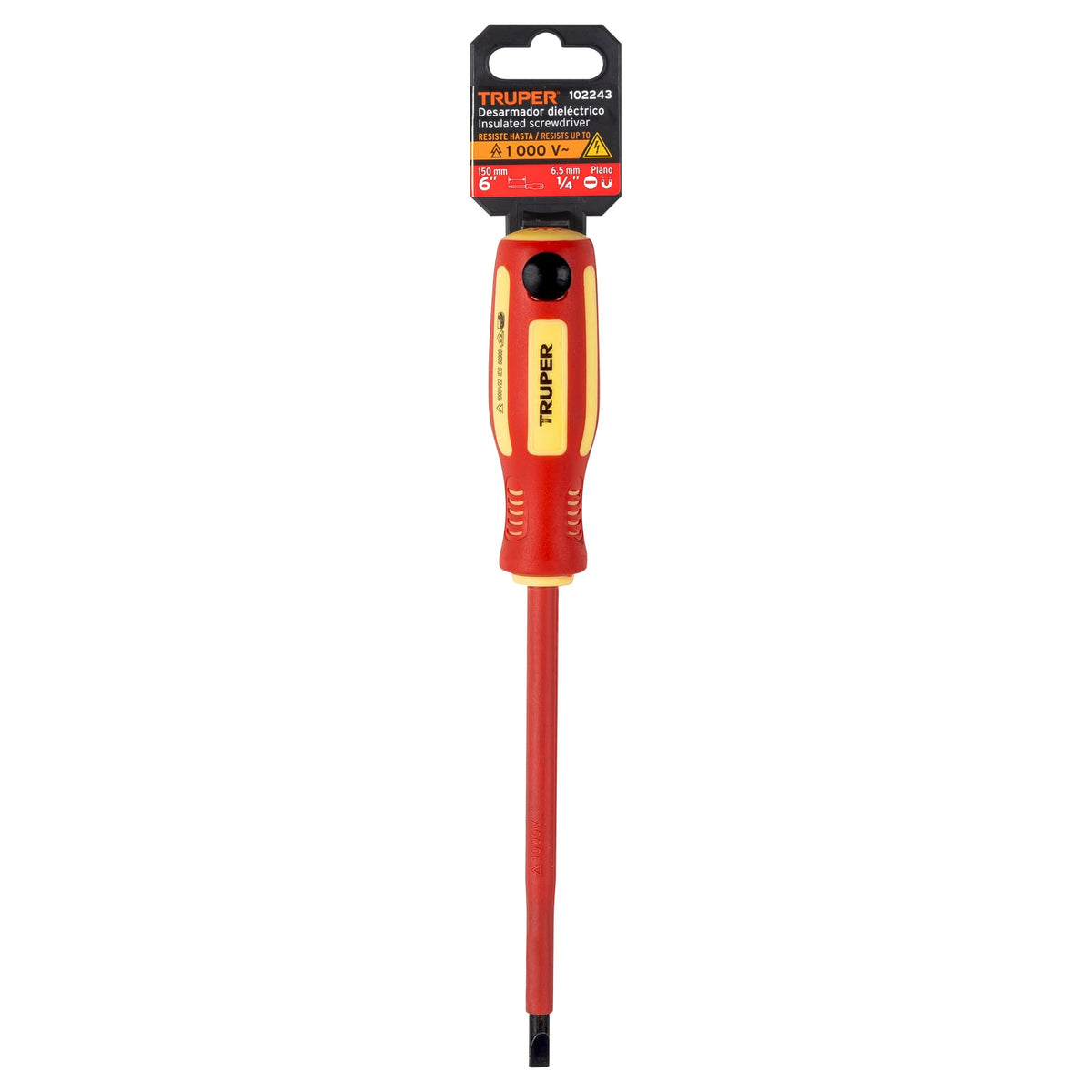 Desarmador dieléctrico plano 1/4' x 6', TRUPER — foto oficial 2
