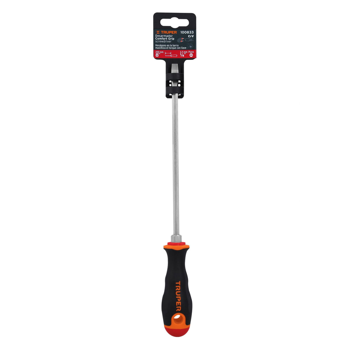Desarmador plano 1/4' x 8' mango Comfort Grip, TRUPER — foto oficial 2
