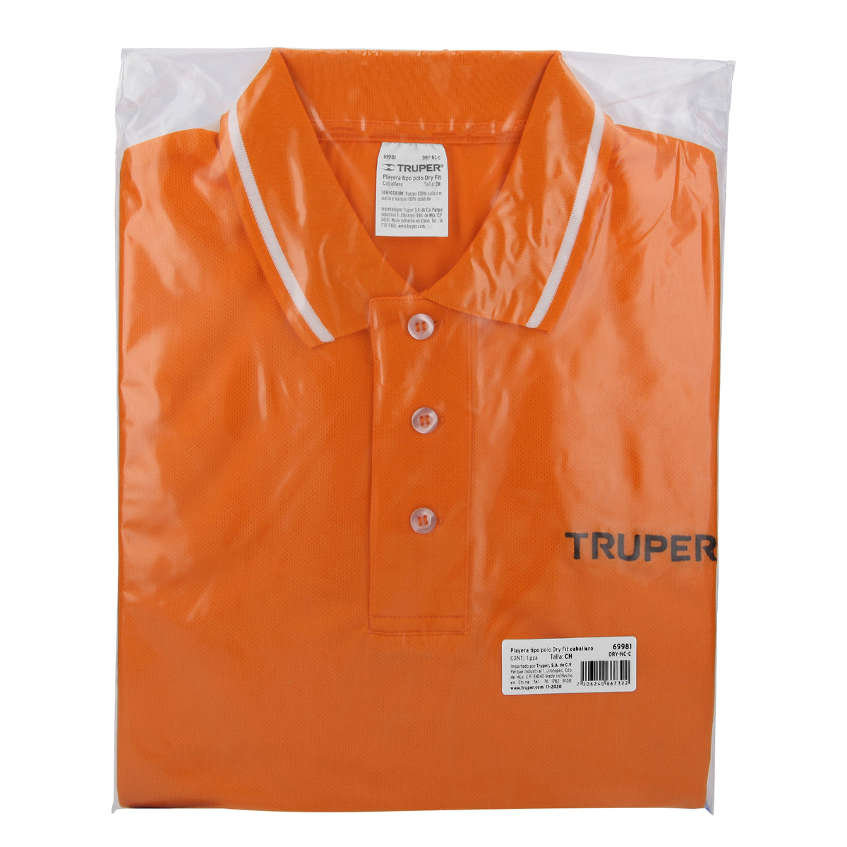 Playera polo performance para hombre naranja CH, TRUPER — foto oficial 2