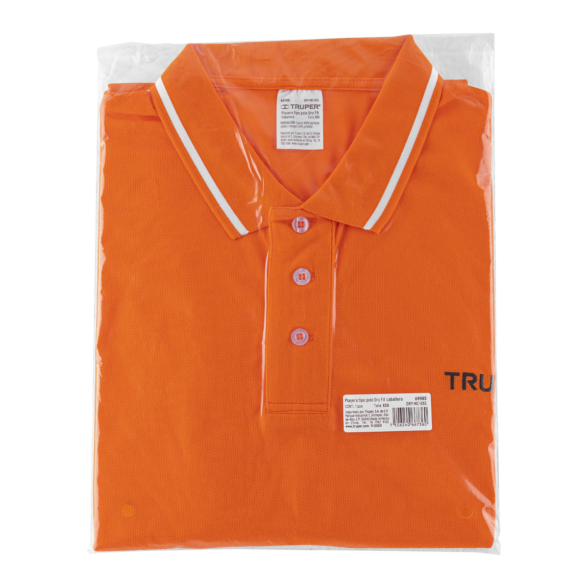 Playera polo performance para hombre naranja EEG, TRUPER — foto oficial 2