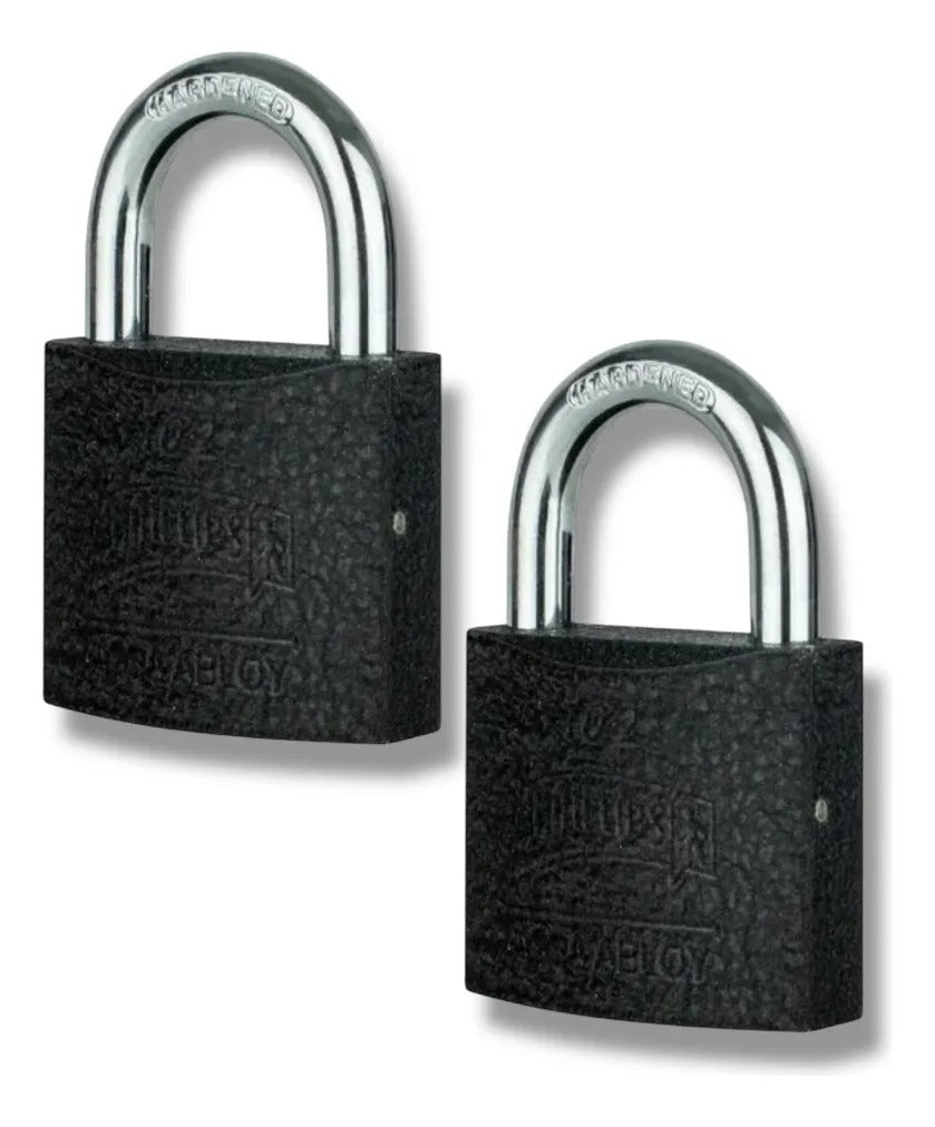 PACK 2 CANDADOS DE HIERRO NEGRO 102 PHILLIPS MX7181