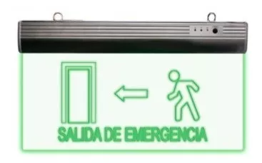 Letrero Led Salida De Emergencia Izquierda Recargable 4W 90-265V