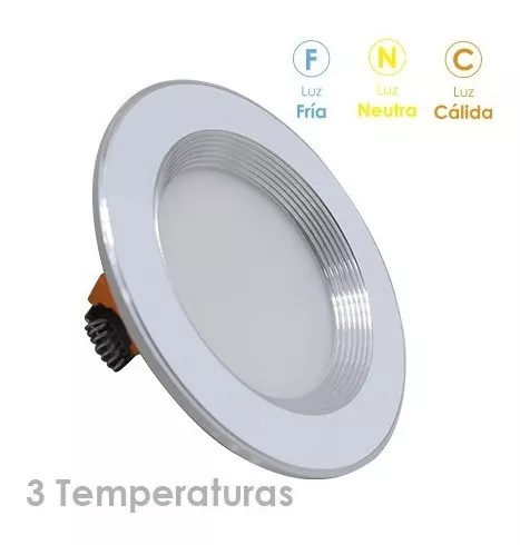 Spot Empotrable Blanco Satinado 3 Tonos En 1 9W 127V Td9 Mundo Lucido