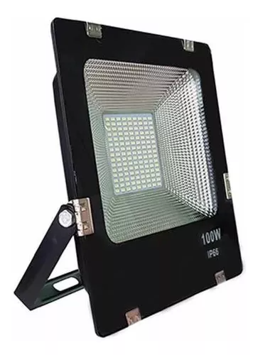 Reflector LED Slim Smd Ip66 Negro Luz Fría 100W 100-240V 65K
