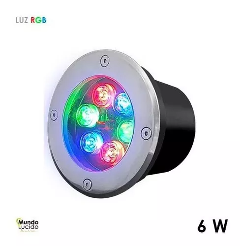 SPOT LED DE PISO RGB CON CONTROL 6W 85-265V