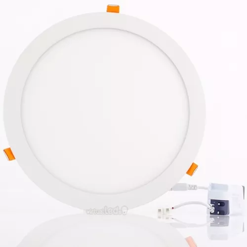 Panel LED Slim Redondo Empotrable Luz Fría Foco 24W 100-240 1800LM 65K