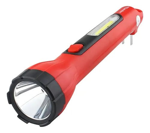LINTERNA ROJA PORTATIL LED RECARGABLE 90LM SANELEC 2102