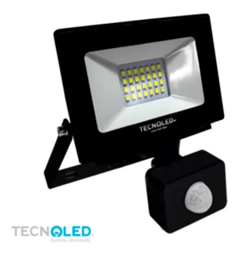 Reflector LED Con Sensor Y Fotocelda Luz Fría 30W 100-240V 2700LM 65K