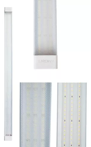 GABINETE INTEGRADO LED DE 60W LUZ FRIA 6500K 1.20MTS CARCAZA ALUMINIO Y ACRILICO TIPO PANAL