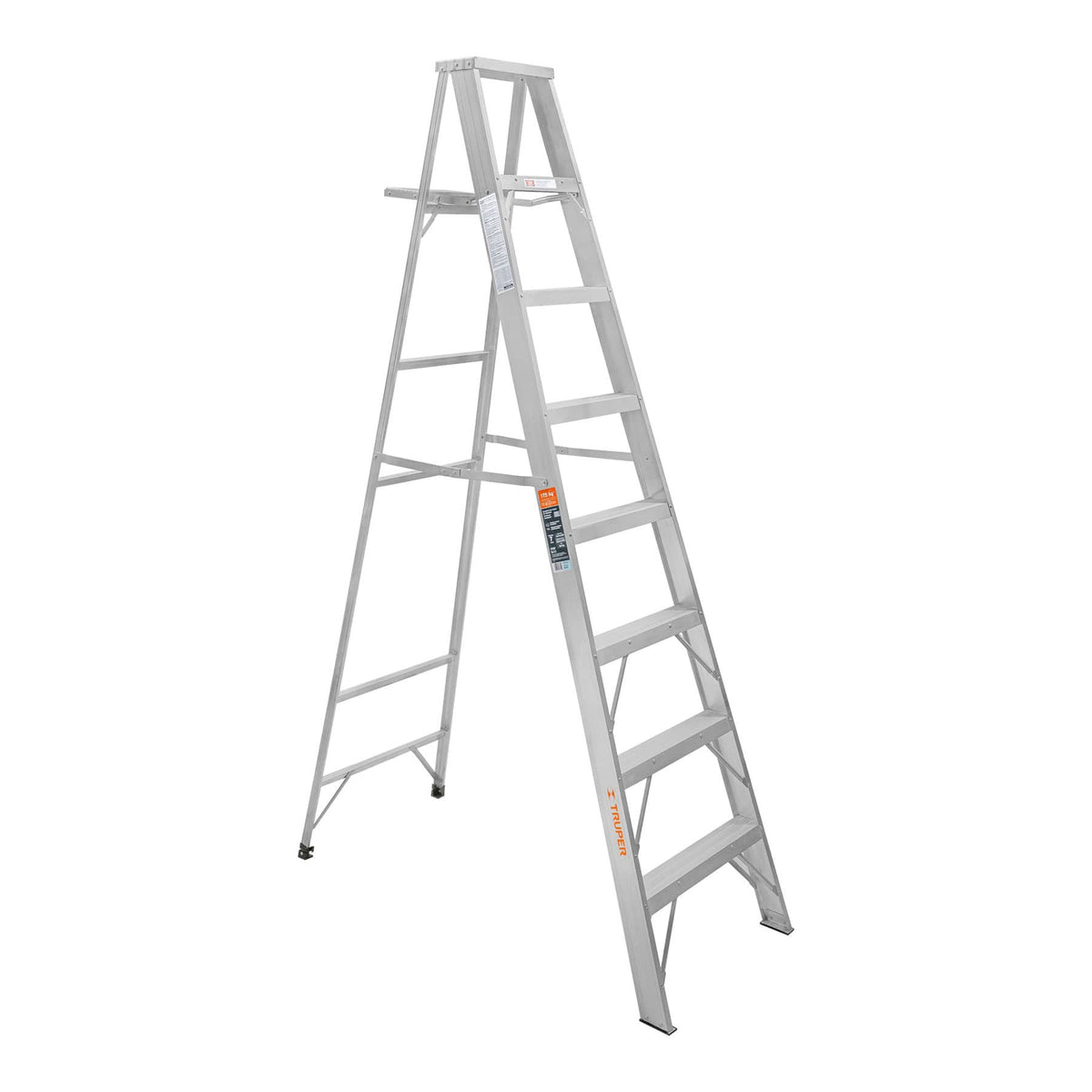 Escalera de tijera 100% aluminio tipo ll 7 peldaños, TRUPER — foto oficial 1