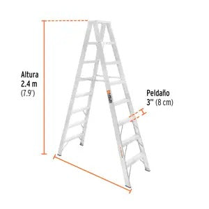 ESCALERA DE TIJERA TIPO LL DOBLE 7 ESCALONES TRUPER 10498 ESTD-27