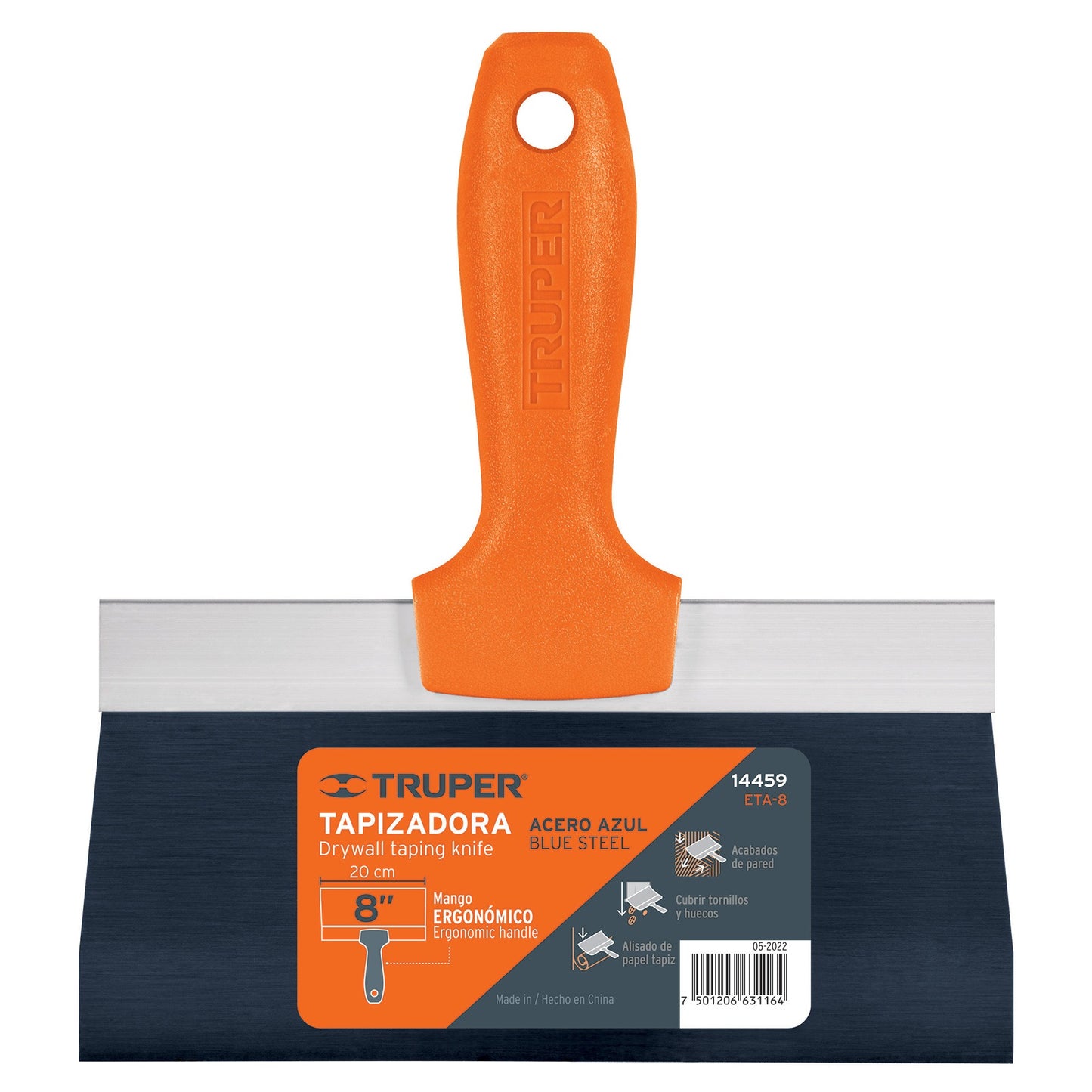 ESPÁTULA TAPIZADORA 8" ACERO AL MEDIO CARBONO TRUPER 14459 ETA-8