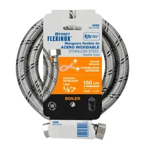MANGUERA PARA BOILER ACERO INOXIDABLE 1/2" X 1/2" 150CM FOSET 48968 FBO-22150X