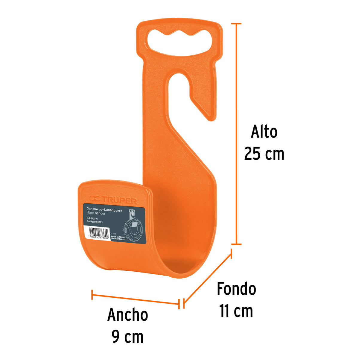 Gancho plástico naranja para manguera de jardín, TRUPER, Truper, SKU 100173 — vista 4