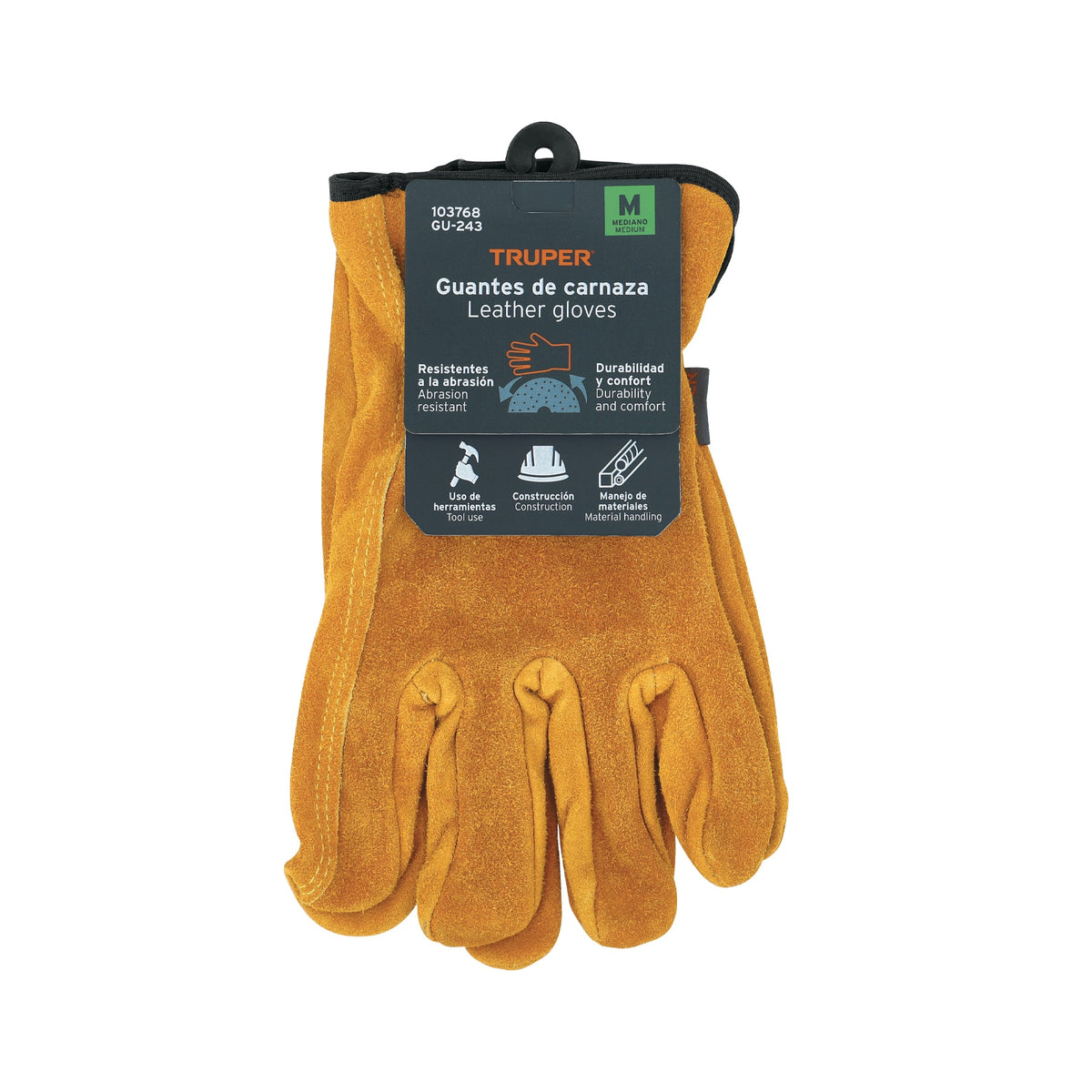 Guantes de carnaza, usos generales, M, TRUPER — foto oficial 2