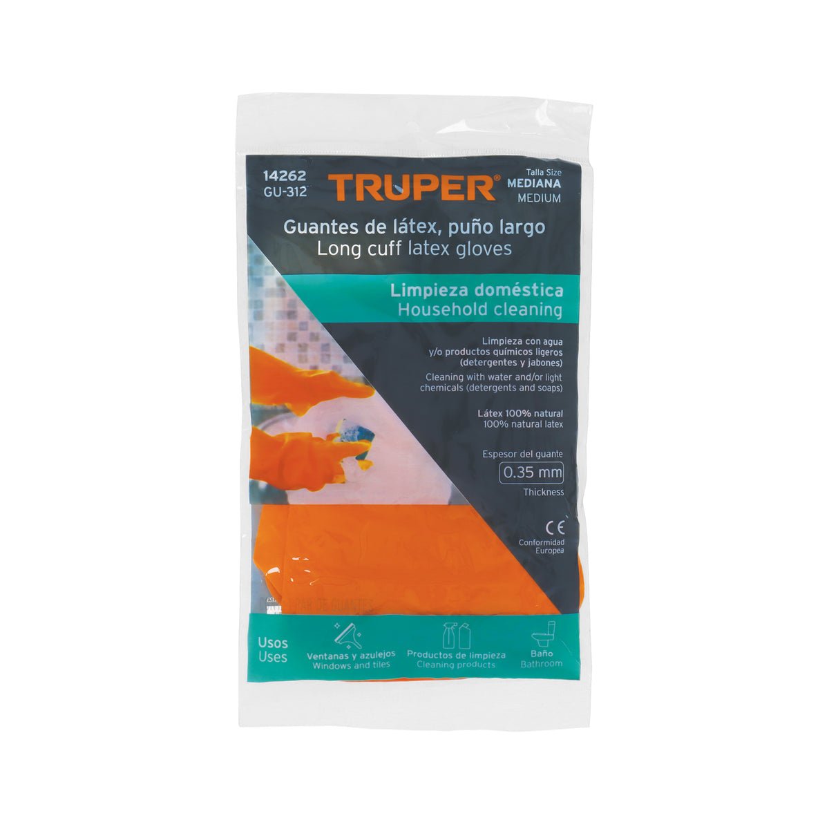 Guantes de látex para limpieza M TRUPER — foto oficial 2