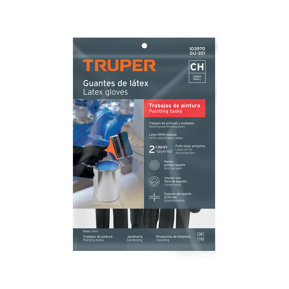 Guantes de látex para pintor, CH, TRUPER — foto oficial 2