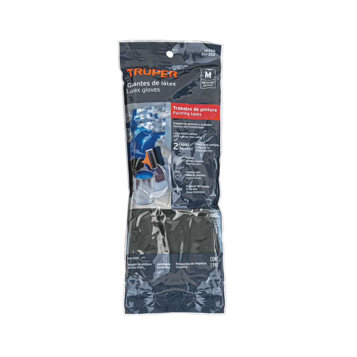 Guantes de látex para pintor M TRUPER — foto oficial 2