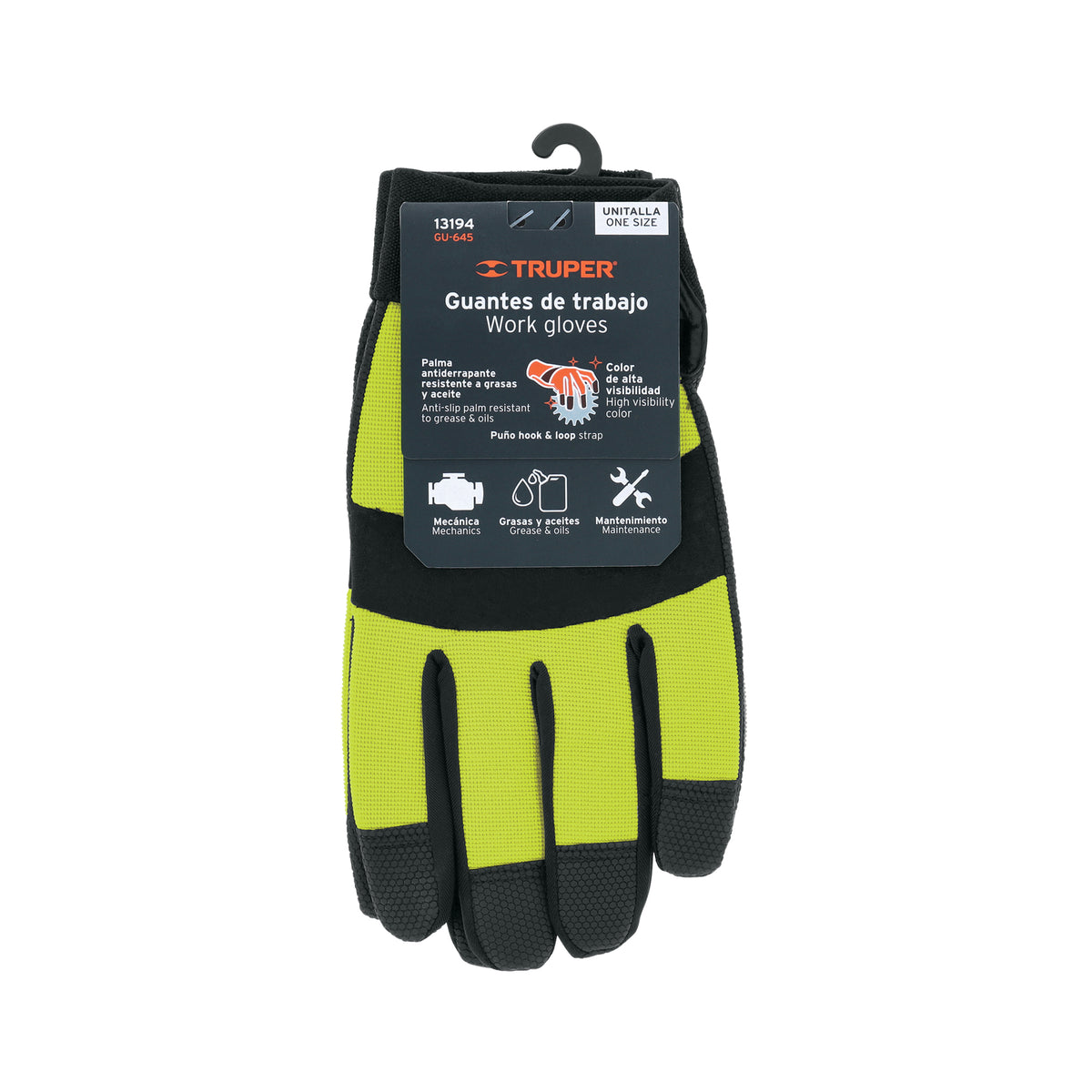 Guantes para mecánico palma poliuretano unitalla TRUPER — foto oficial 2
