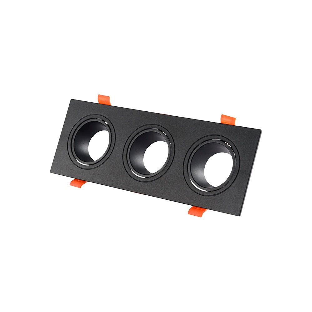 SPOT EMPOTRADO CUADRADO TRIPLE NEGRO GU10 GU5.3 TECNOLED BA-CDLS-231TN