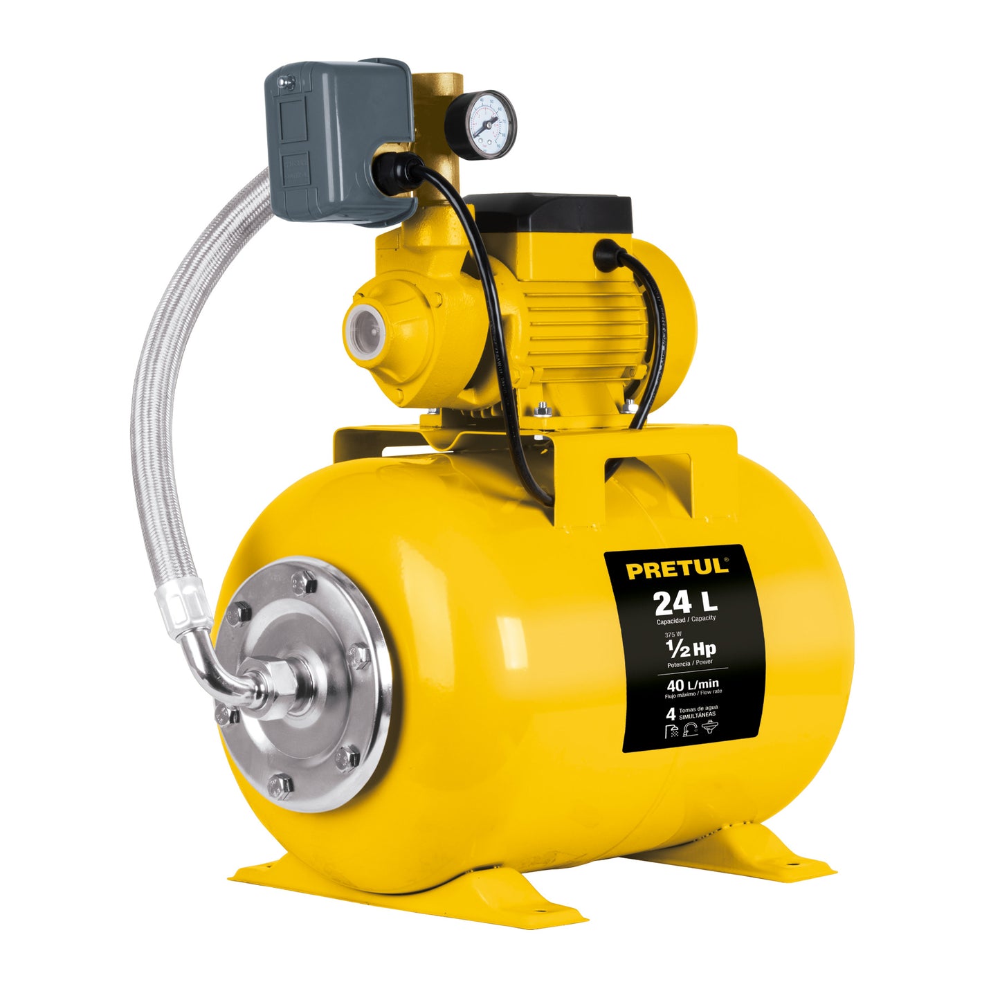BOMBA HIDRONEUMATICA 1/2" HP 24 LITROS PRETUL HIDR-1/2X50P