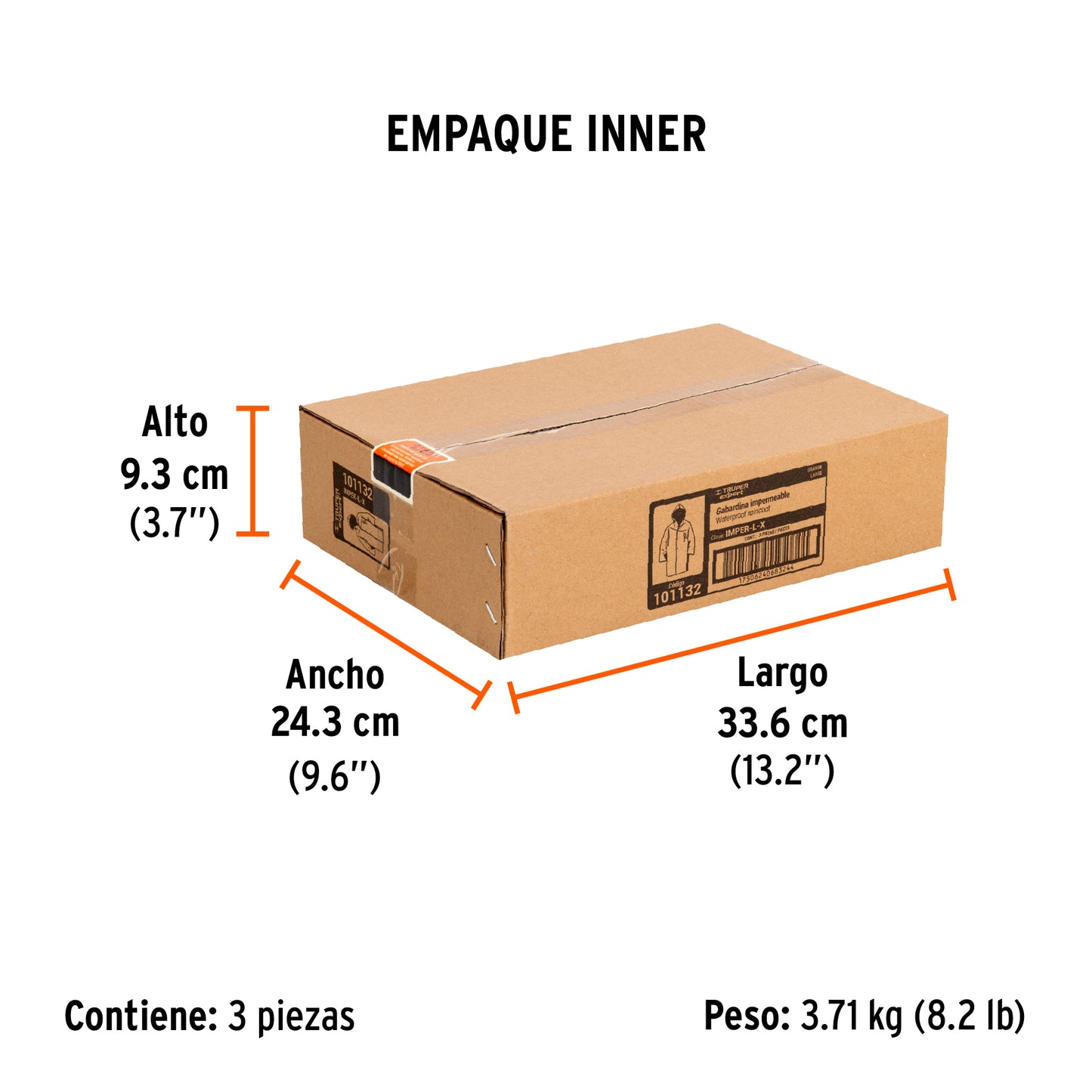 Gabardina impermeable triple capa, talla G, TRUPER EXPERT, Expert, SKU 101132 — vista 6