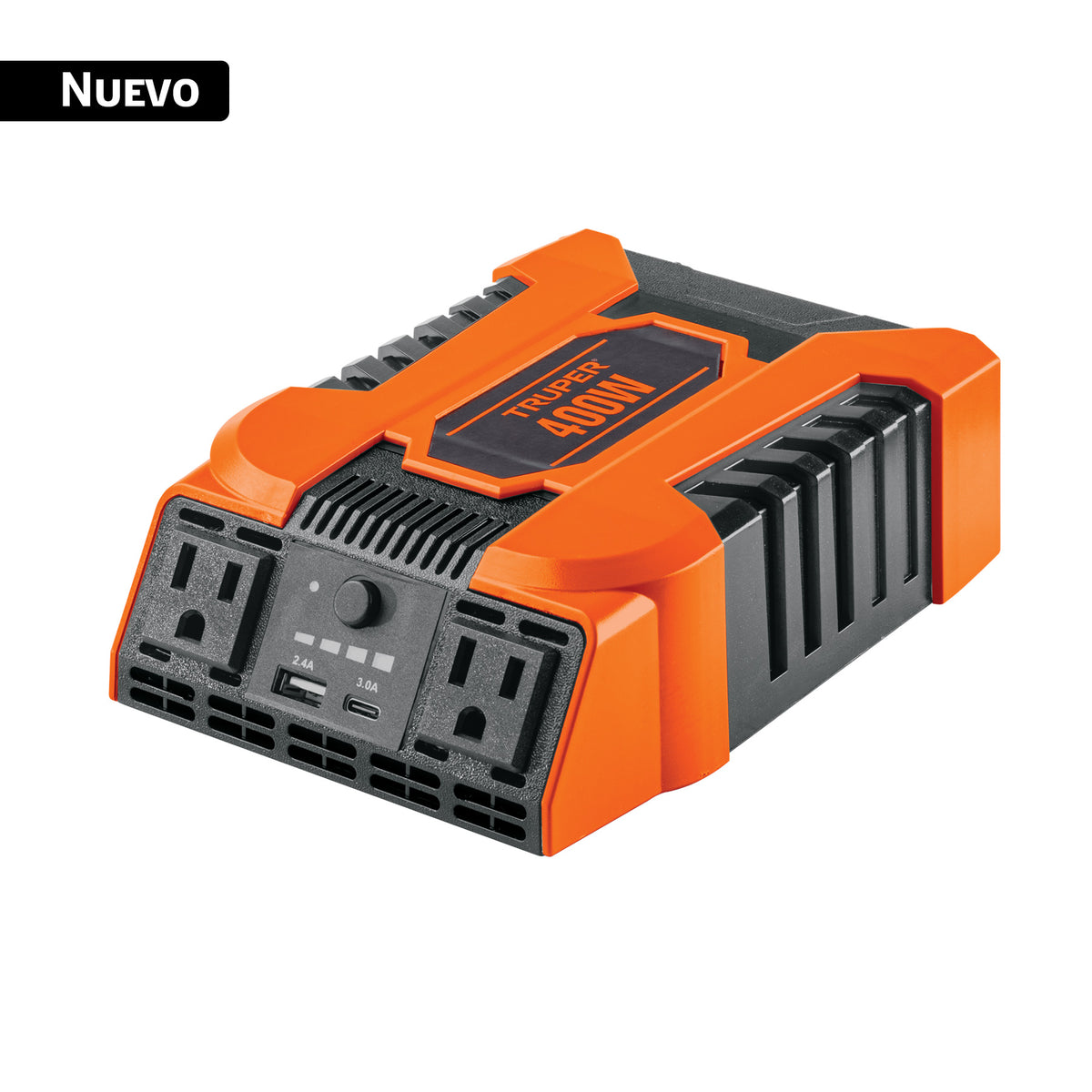 Inversor de corriente de 400 W con puertos USB A y C, TRUPER — foto oficial 1