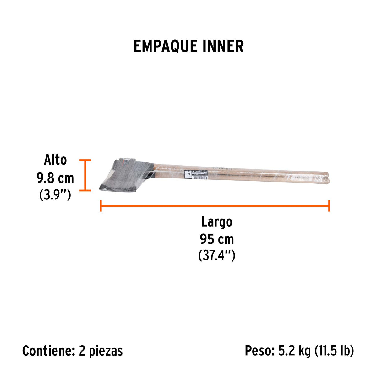 Hacha labor entera 4 lb, mango de madera 36', TRUPER, Truper, SKU 102981 — vista 6