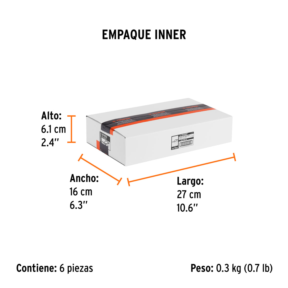 Lentes de seguridad ajustables claros c/antiempaño, Classic, Truper, SKU 101933 — vista 6