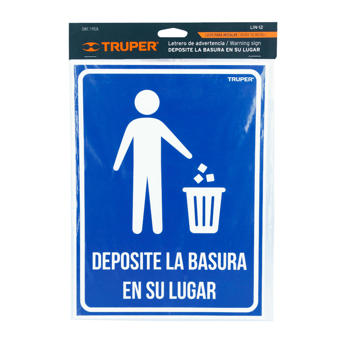 Letrero señalización'DEPOSITE LA BASURA EN SU LUGAR'21x28cm — foto oficial 2