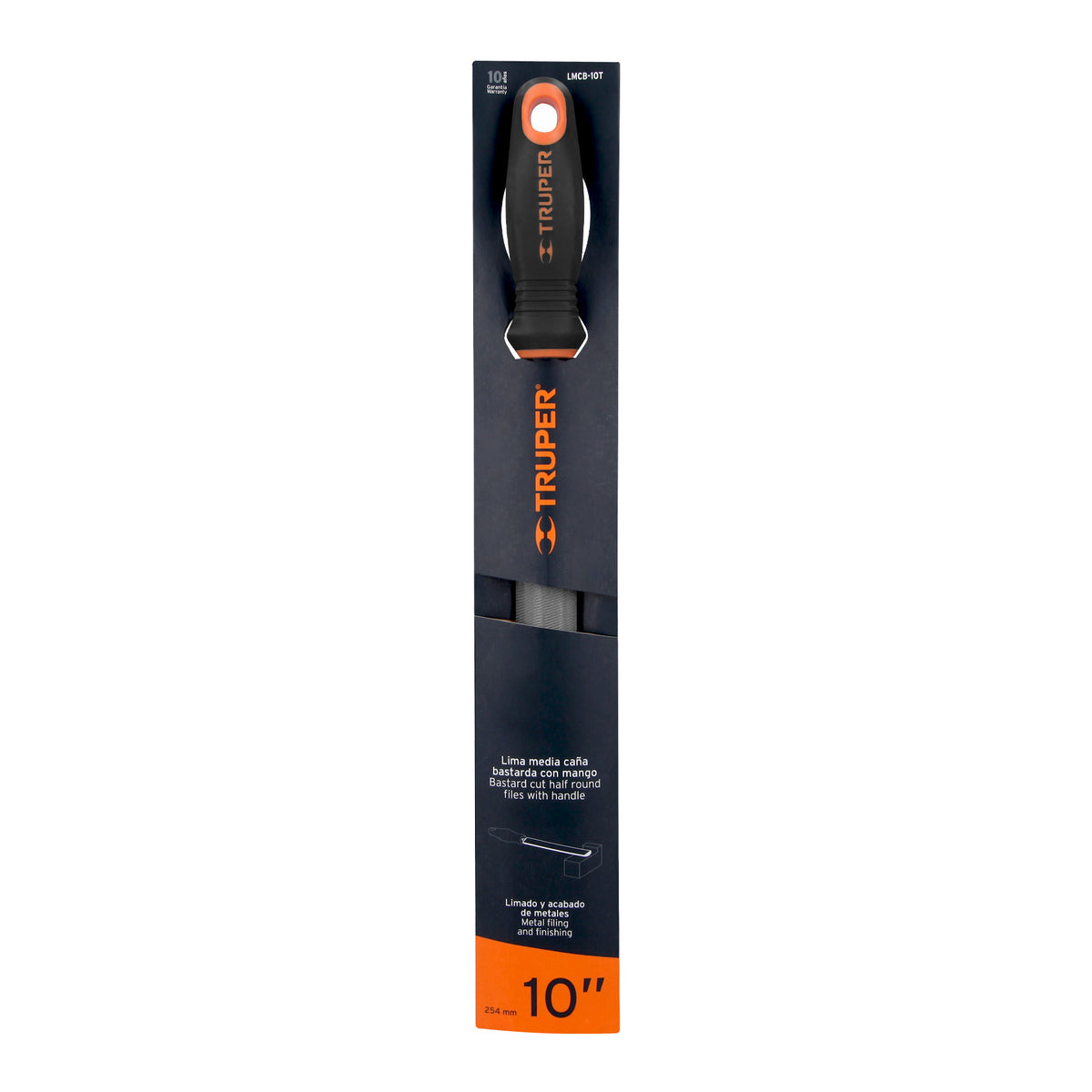 Lima media caña bastarda 10' con mango Comfort Grip, TRUPER — foto oficial 2