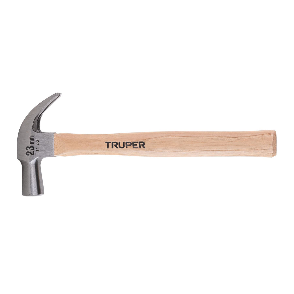 Martillo cabeza cónica 23 mm uña curva, mango madera, TRUPER — foto oficial 1