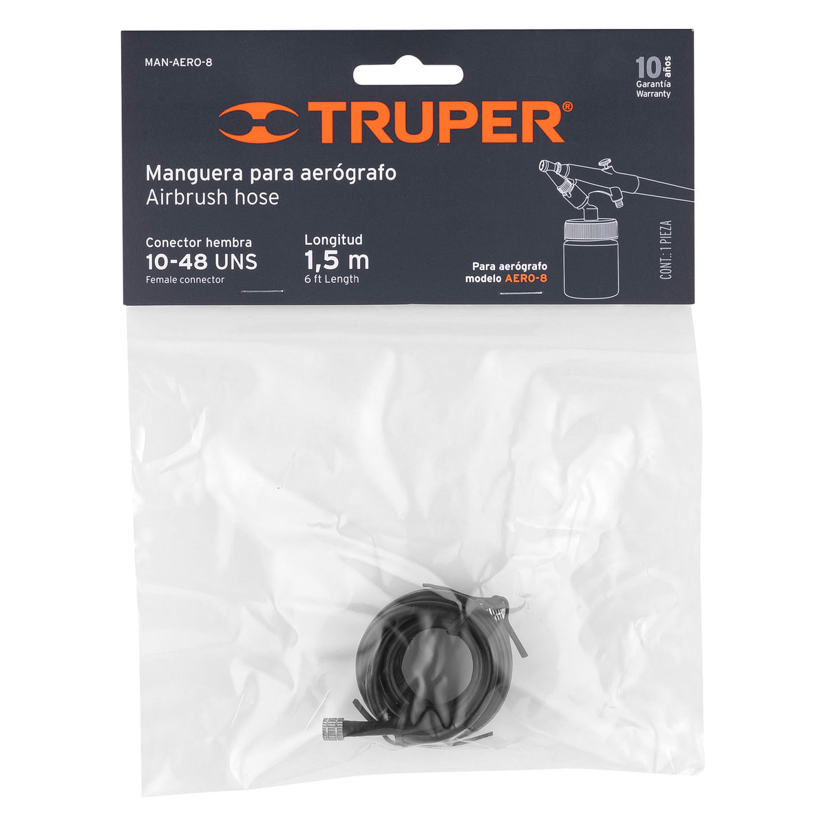 Manguera de repuesto para aerógrafo AERO-8, TRUPER — foto oficial 2