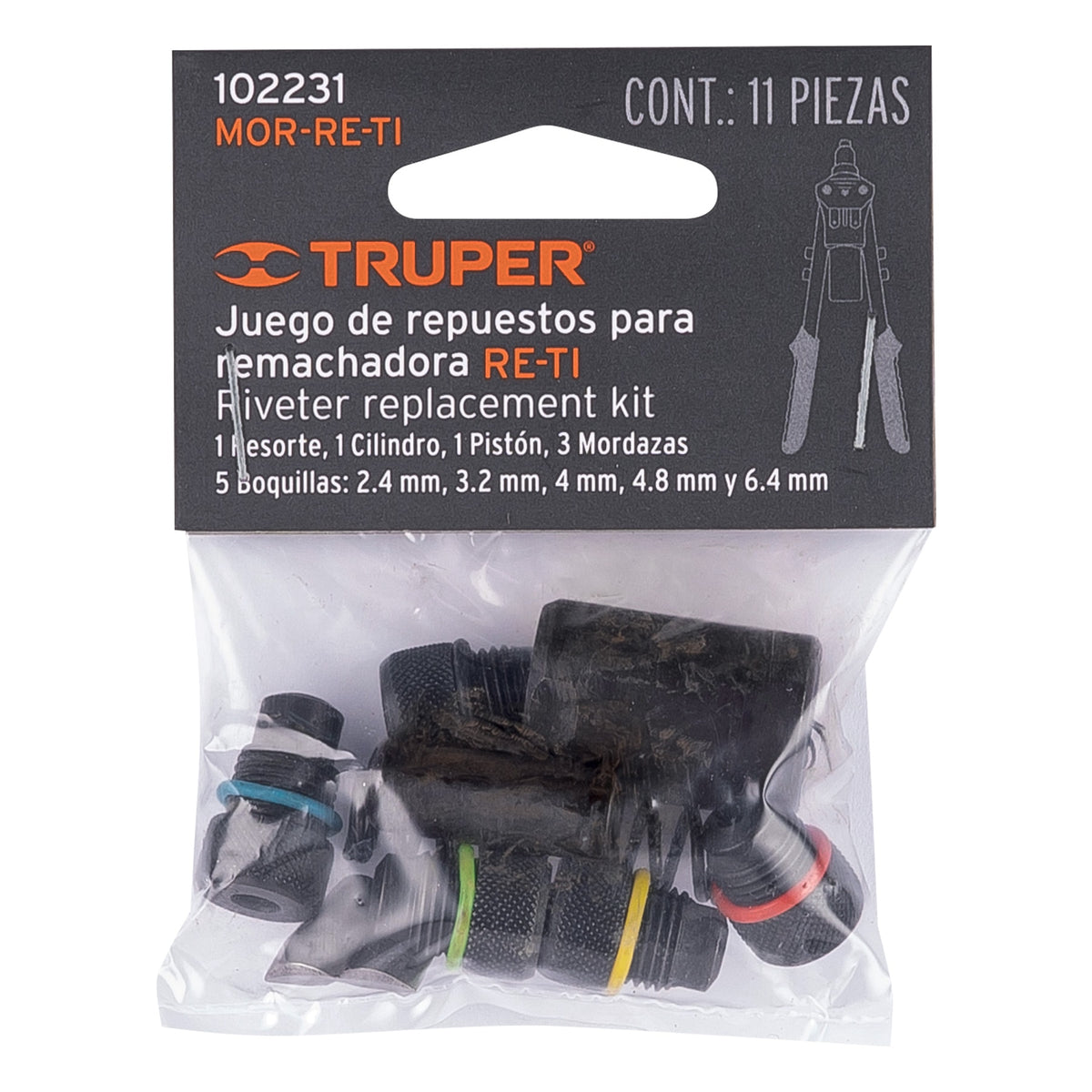 Kit de refacciones y mordazas para remachadora RE-TI, TRUPER — foto oficial 2