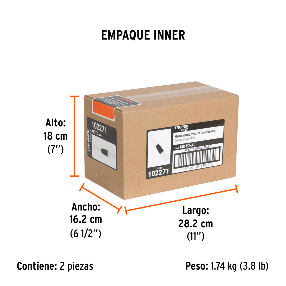 Herramienta rotativa inalámbrica 7.2V, TRUPER PRO, Truper, SKU 102271 — vista 6
