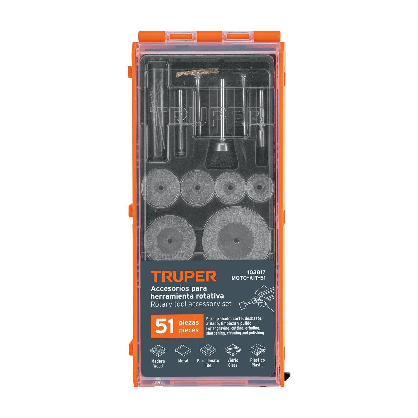 KIT ACCESORIOS HERRAMIENTA ROTATIVA TRUPER 103817 MOTO-KIT-51