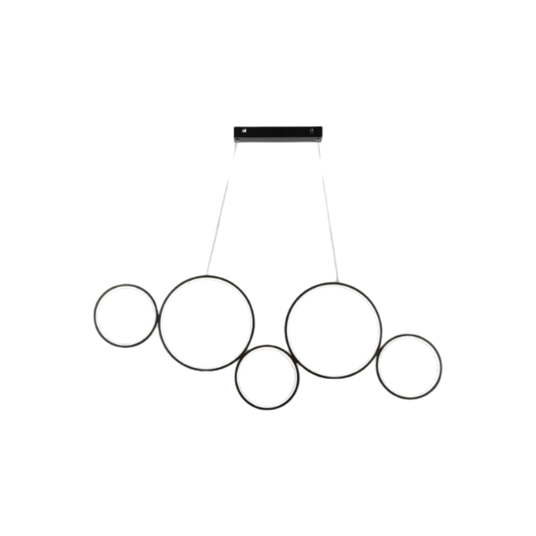 CANDIL DECORATIVO MODERNO 5 AROS NEGROS LUMINORLED LU-MO-LOFT-N