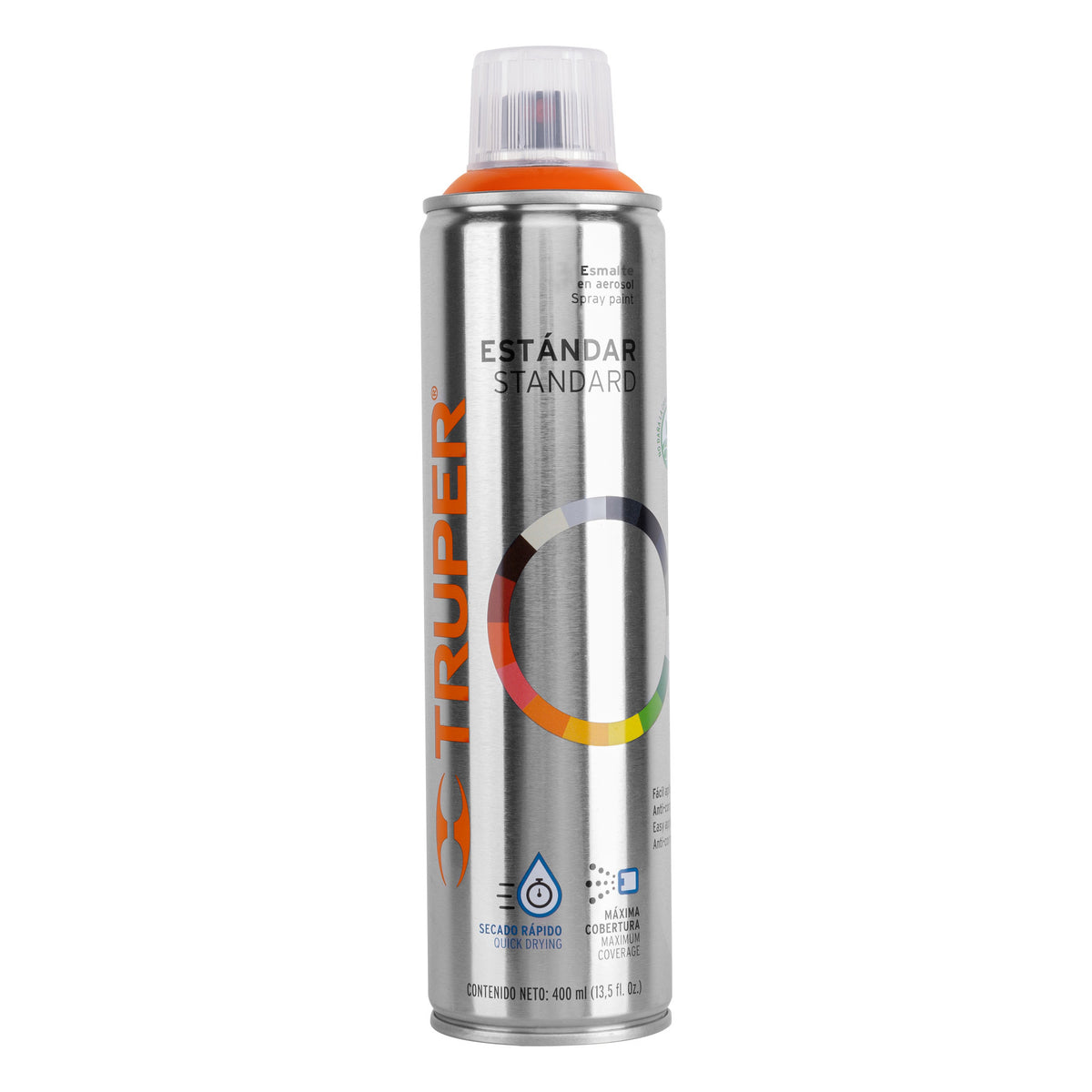 Pintura aerosol naranja bote esbelto 400 ml TRUPER — foto oficial 1