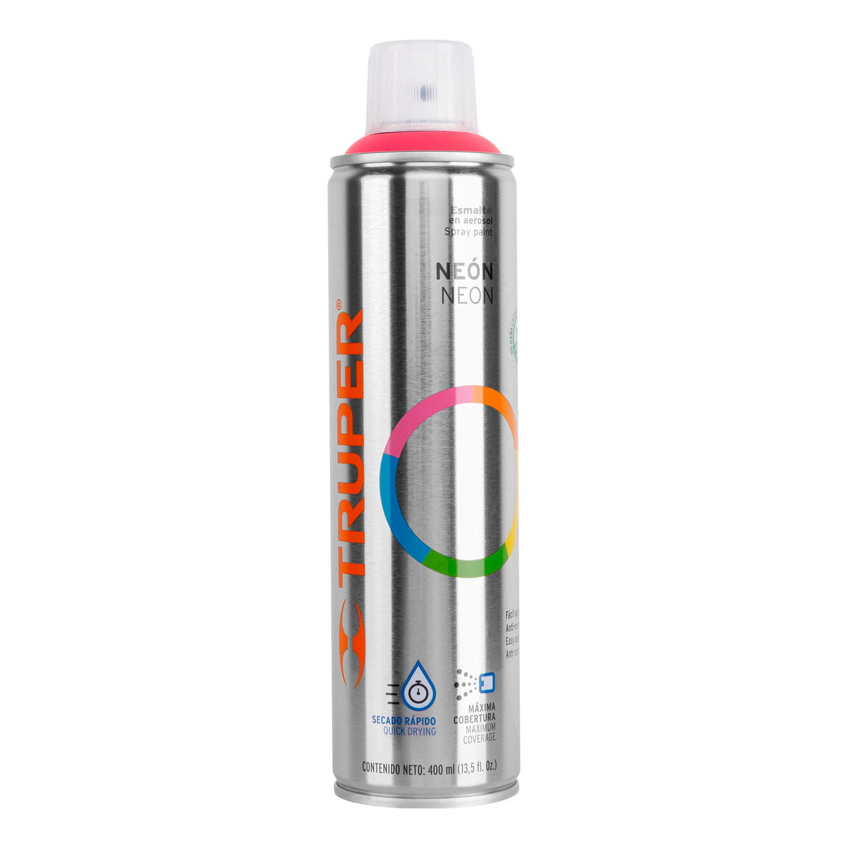 Pintura en aerosol rosa neón bote esbelto 400 ml — foto oficial 1