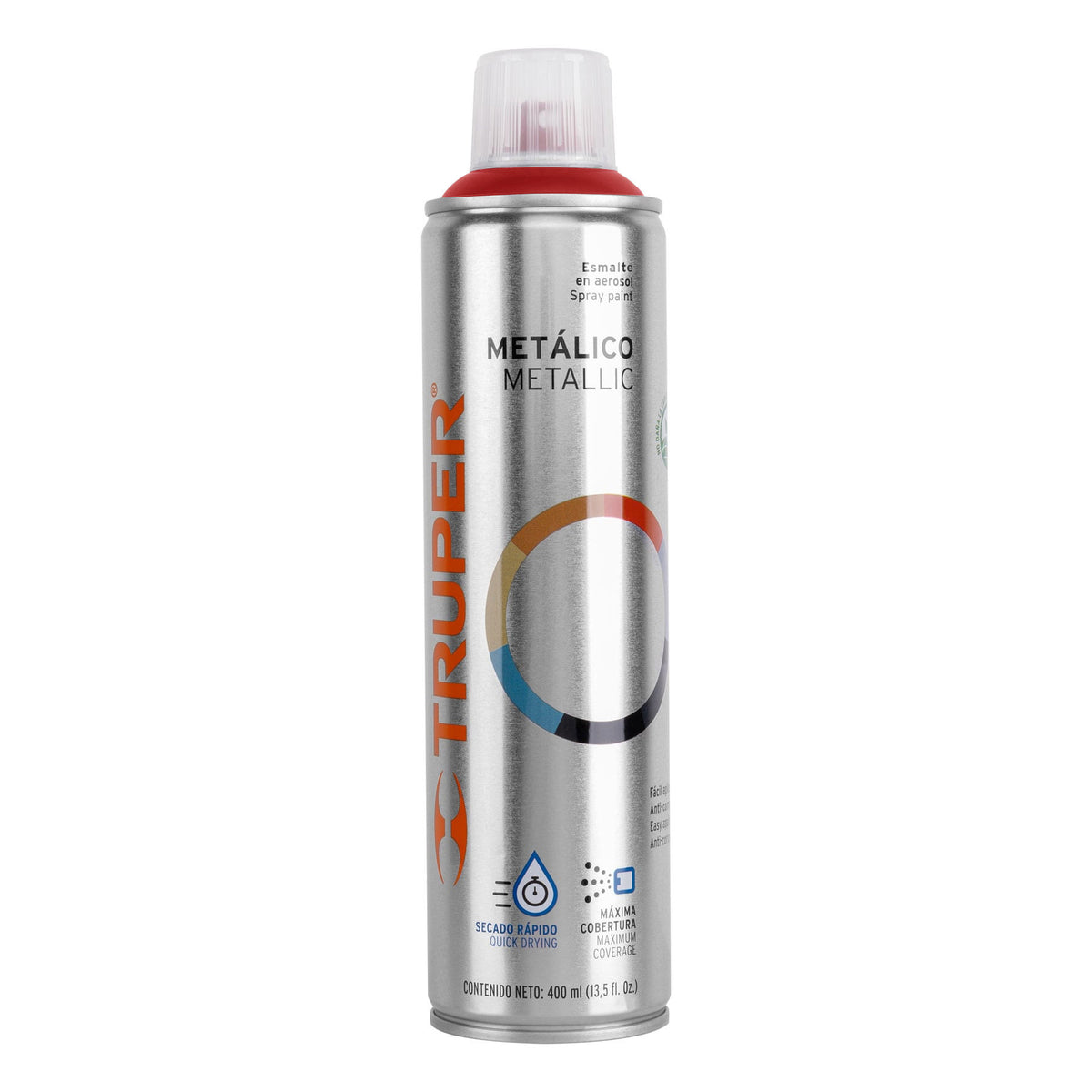 Pintura en aerosol rojo metálico bote esbelto 400 ml — foto oficial 1