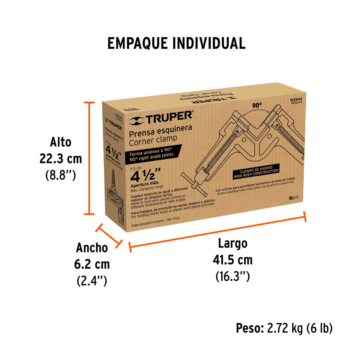 Prensa esquinera profesional 4-1/2', TRUPER, Truper, SKU 102544 — vista 5